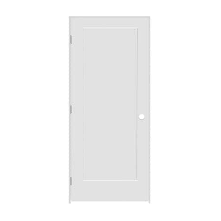 Codel Doors 24" x 84" x 1-3/8" Primed 1-Panel Interior Shaker 4-9/16" RH Prehung Door with Brushed Chrome Hinges 2070pri8401RH26D4916